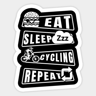 Eat Sleep Cycling Repeat Sticker